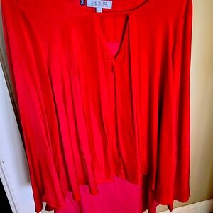 Hi lo red blouse